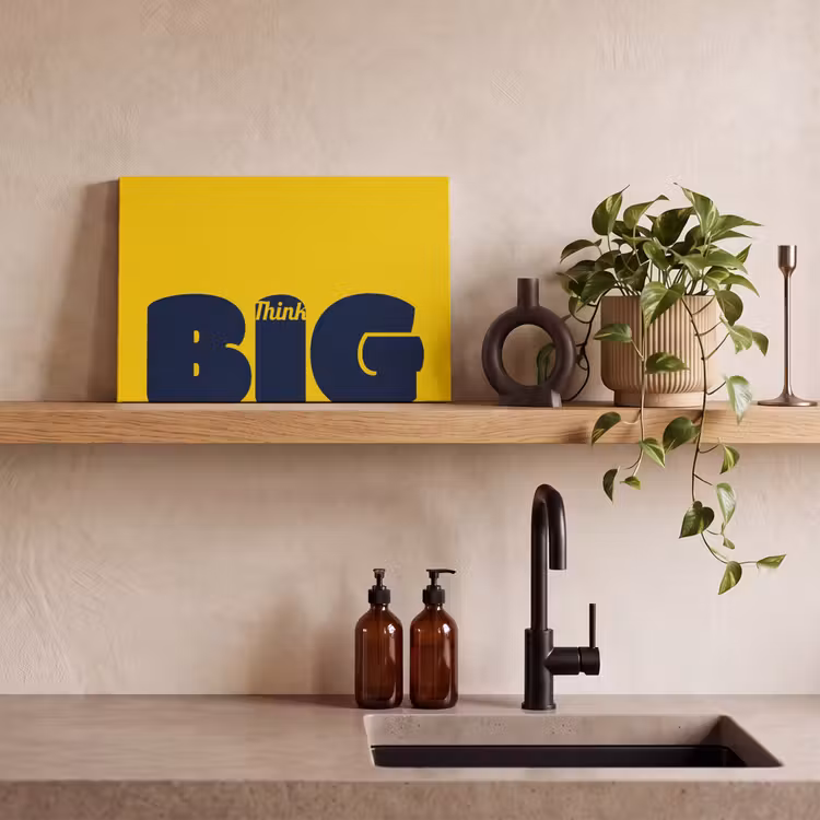 Canvas schilderij - Geel - Think big - Grafisch — 3