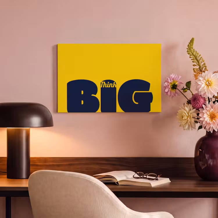 Canvas schilderij - Geel - Think big - Grafisch — 4