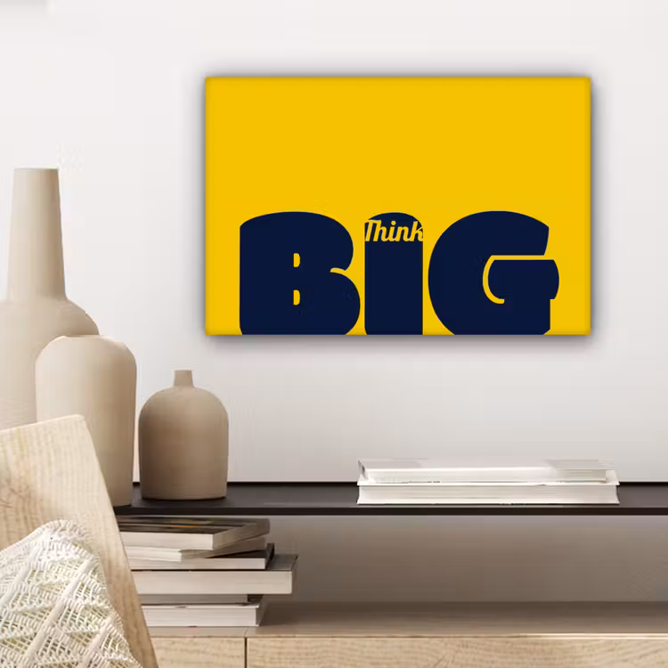 Canvas schilderij - Geel - Think big - Grafisch — 5