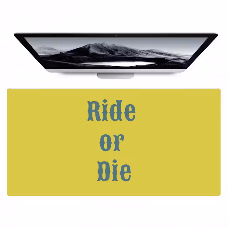 Bureau onderlegger - Ride or die - Geel - Blauw — 1