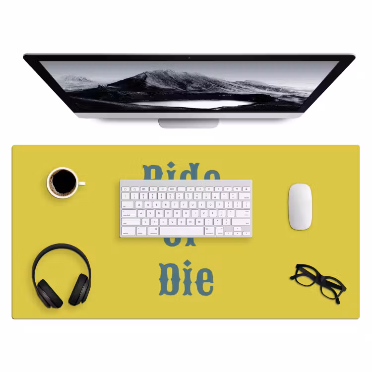 Bureau onderlegger - Ride or die - Geel - Blauw — 4