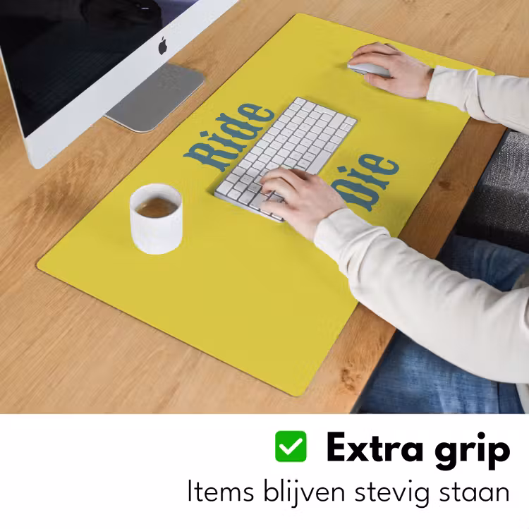 Bureau onderlegger - Ride or die - Geel - Blauw — 6