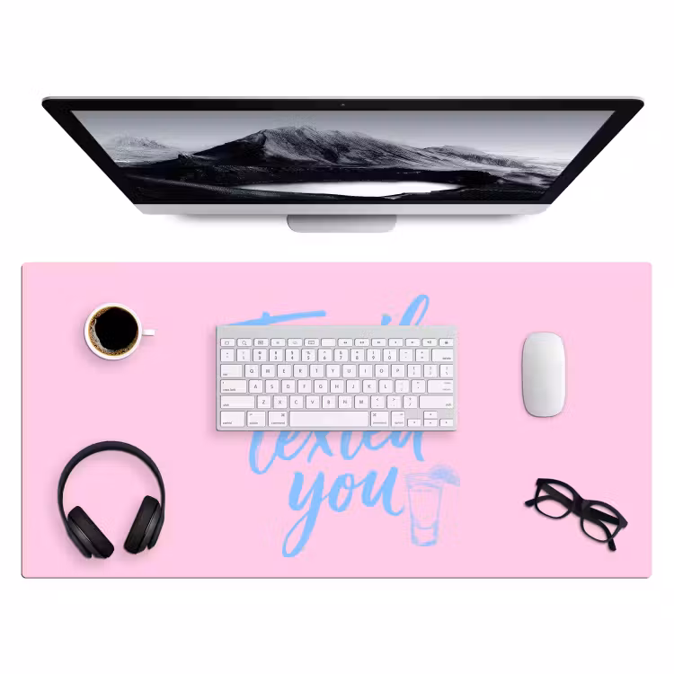 Bureau onderlegger - Tequila texted you - Roze - Blauw — 4