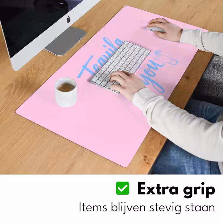 Bureau onderlegger - Tequila texted you - Roze - Blauw — 6