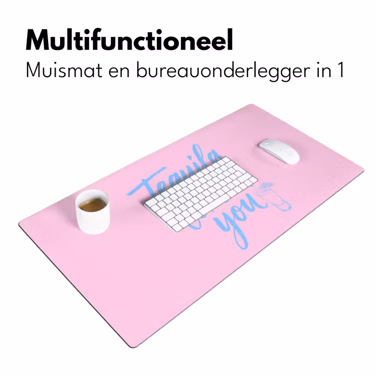 Bureau onderlegger - Tequila texted you - Roze - Blauw — 7