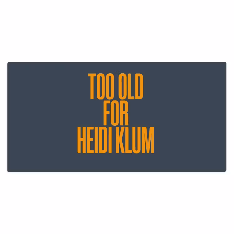 Bureau onderlegger - Too old for heidi klum - Geel - Blauw — 2