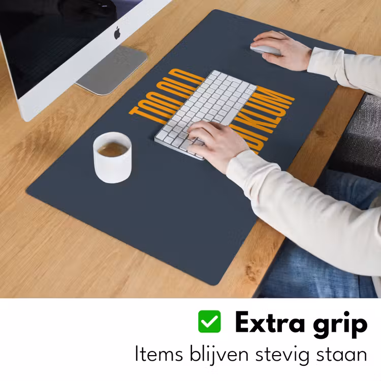 Bureau onderlegger - Too old for heidi klum - Geel - Blauw — 6