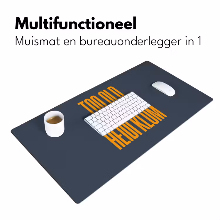 Bureau onderlegger - Too old for heidi klum - Geel - Blauw — 7