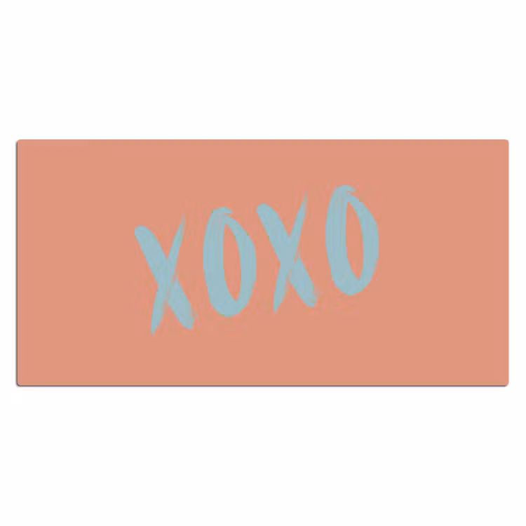 Bureau onderlegger - XOXO - Blauw - Perzikkleur — 2