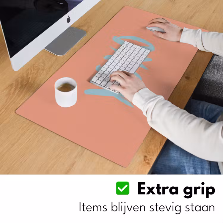 Bureau onderlegger - XOXO - Blauw - Perzikkleur — 6
