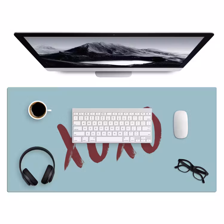 Bureau onderlegger - XOXO - Blauw - Rood — 4