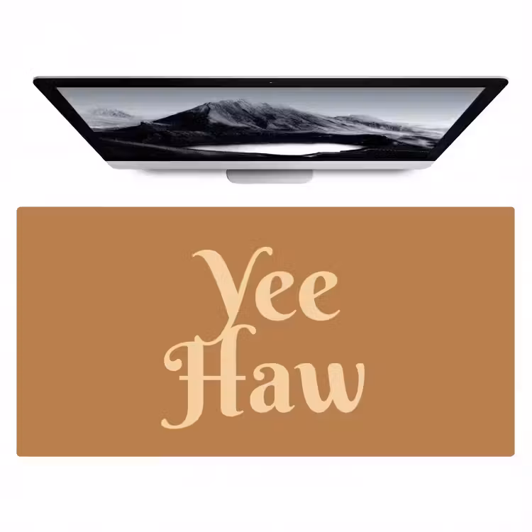 Bureau onderlegger - Yee haw - Bruin - Minimalistisch — 1