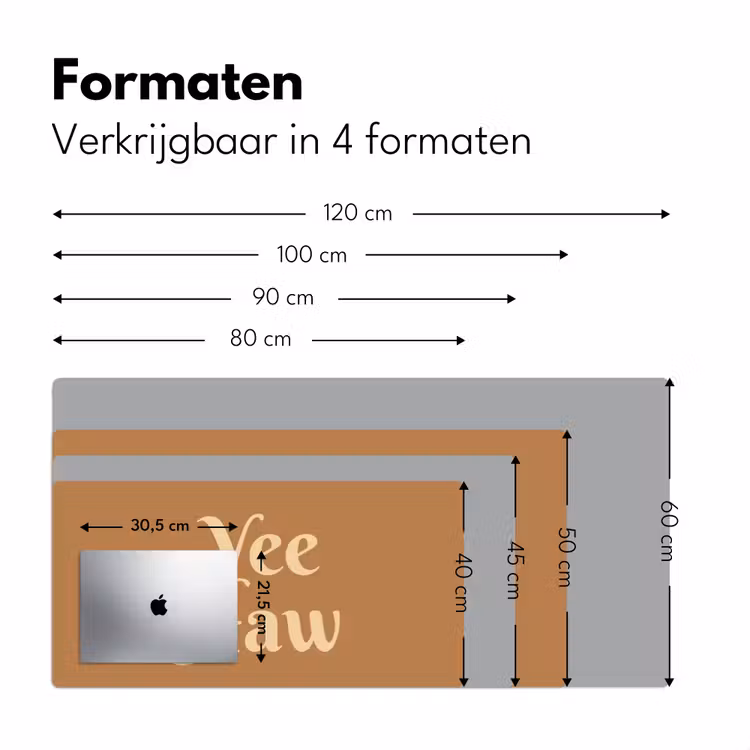 Bureau onderlegger - Yee haw - Bruin - Minimalistisch — 8