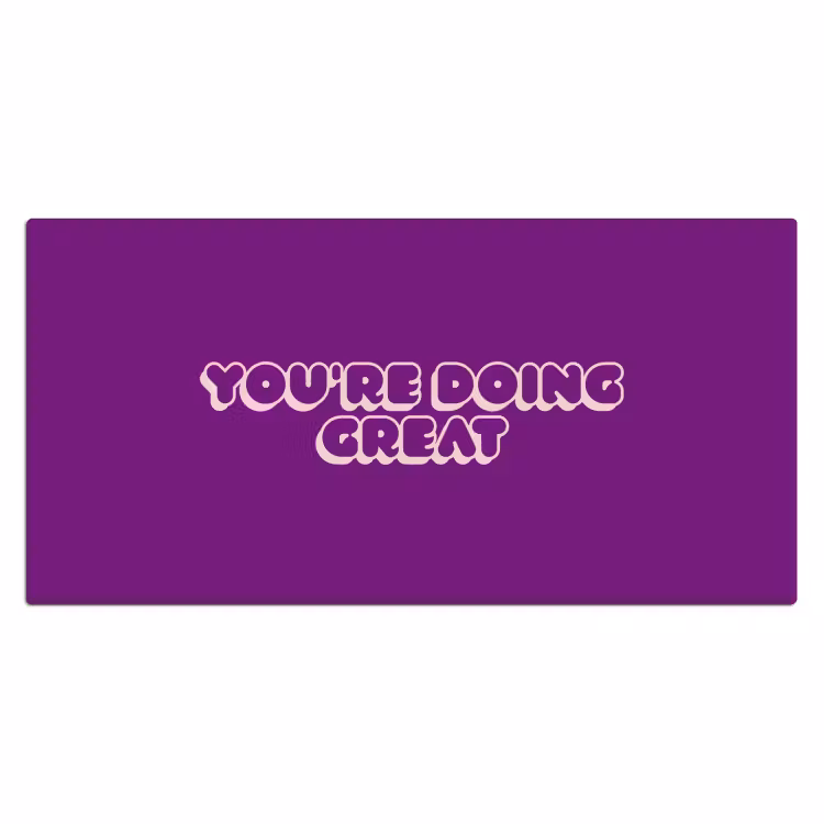 Bureau onderlegger - You're doing great - Paars - Bubble letters — 2