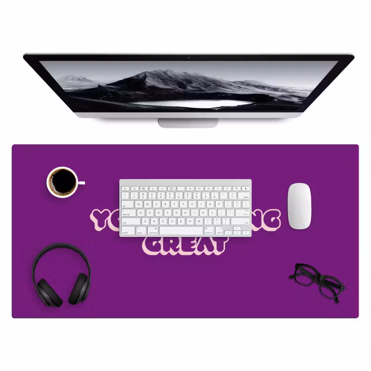 Bureau onderlegger - You're doing great - Paars - Bubble letters — 4