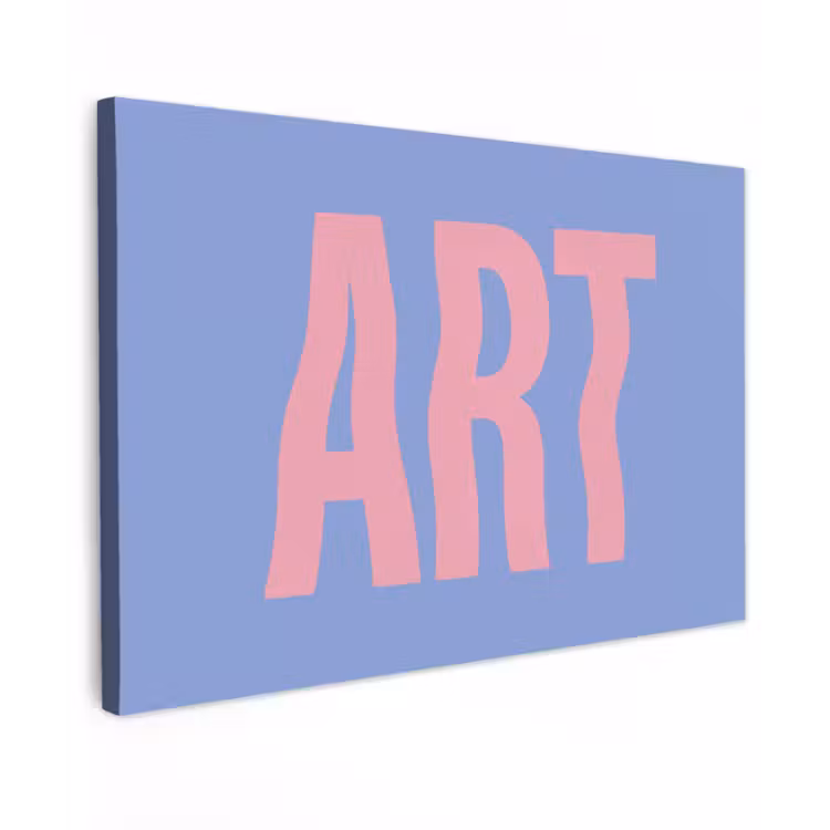 Canvas schilderij - Art - Roze - Blauw — 1