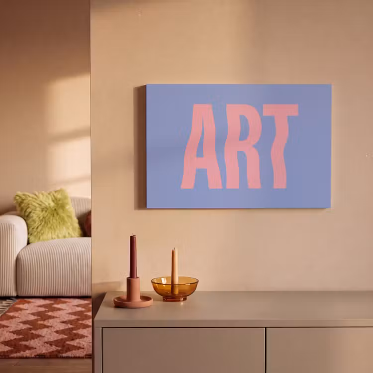 Canvas schilderij - Art - Roze - Blauw — 2
