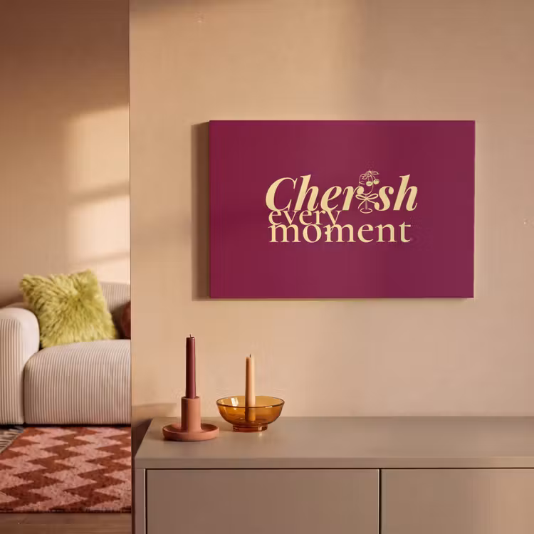 Canvas schilderij - Cherish every moment - Cocktailglas - Bordeaux — 2