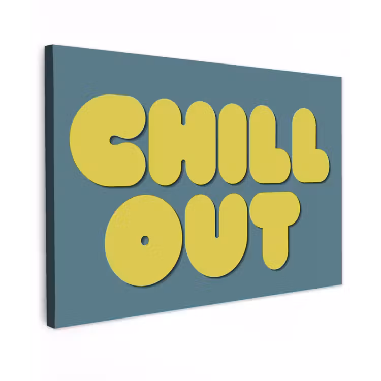 Canvas schilderij - Chill out - Geel - Blauw — 1