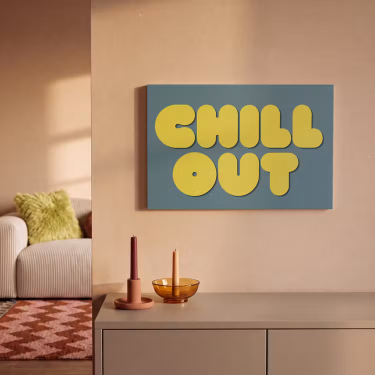 Canvas schilderij - Chill out - Geel - Blauw — 2