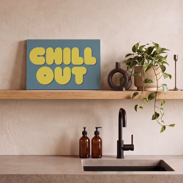 Canvas schilderij - Chill out - Geel - Blauw — 3