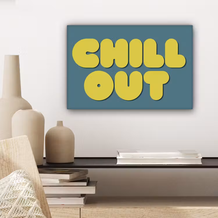 Canvas schilderij - Chill out - Geel - Blauw — 5