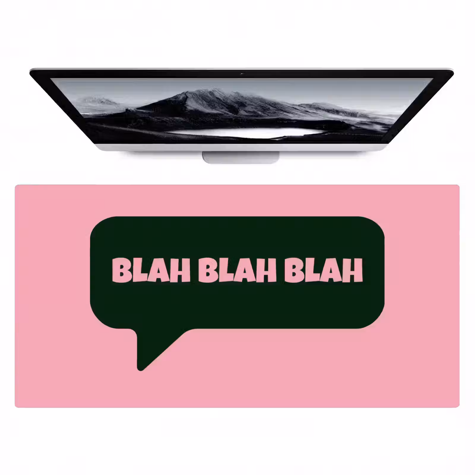 Bureau onderlegger - Roze - Tekstwolk - Groen - BLAH BLAH BLAH — 1