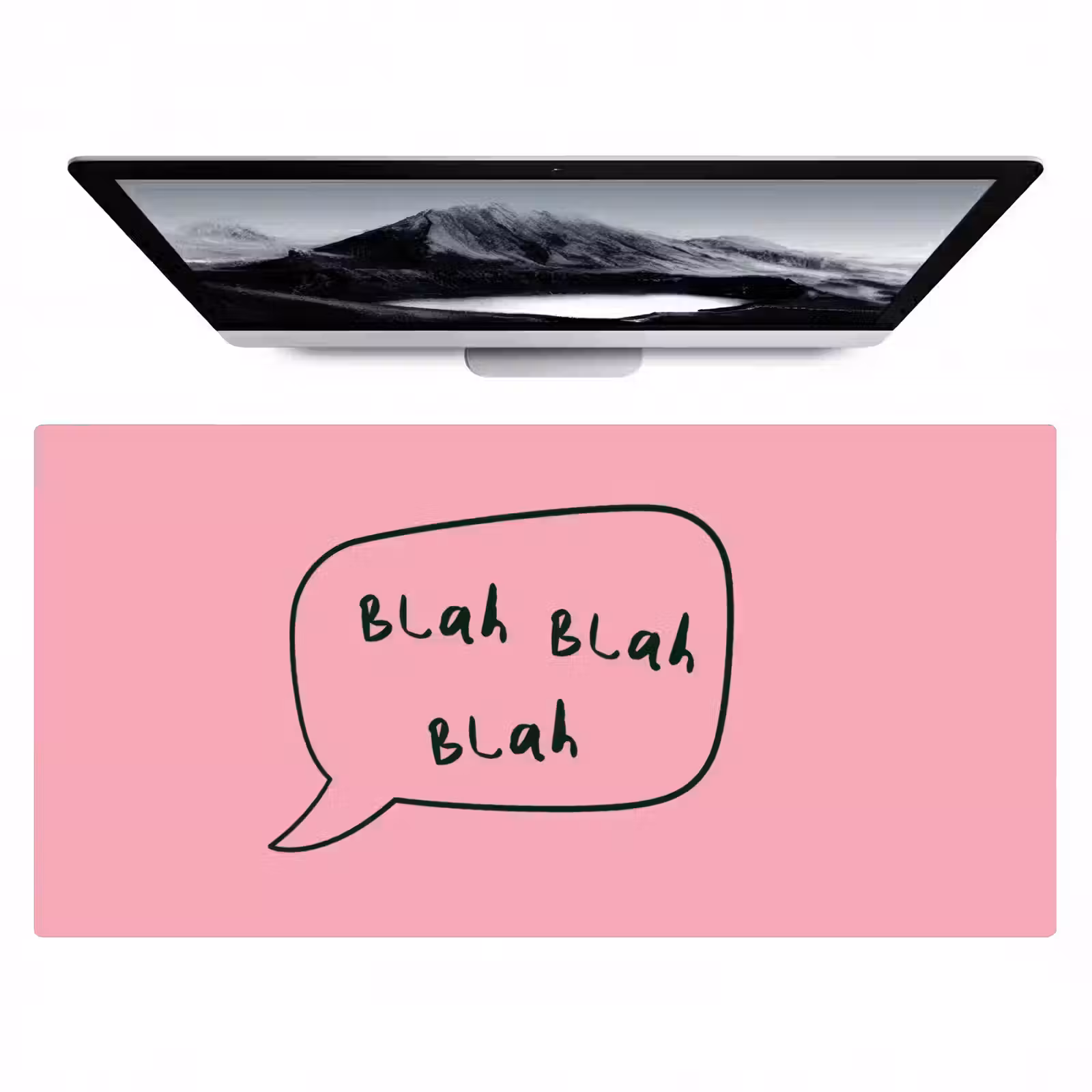 Bureau onderlegger - Tekstwolkje - BLAH BLAH BLAH - Roze — 1