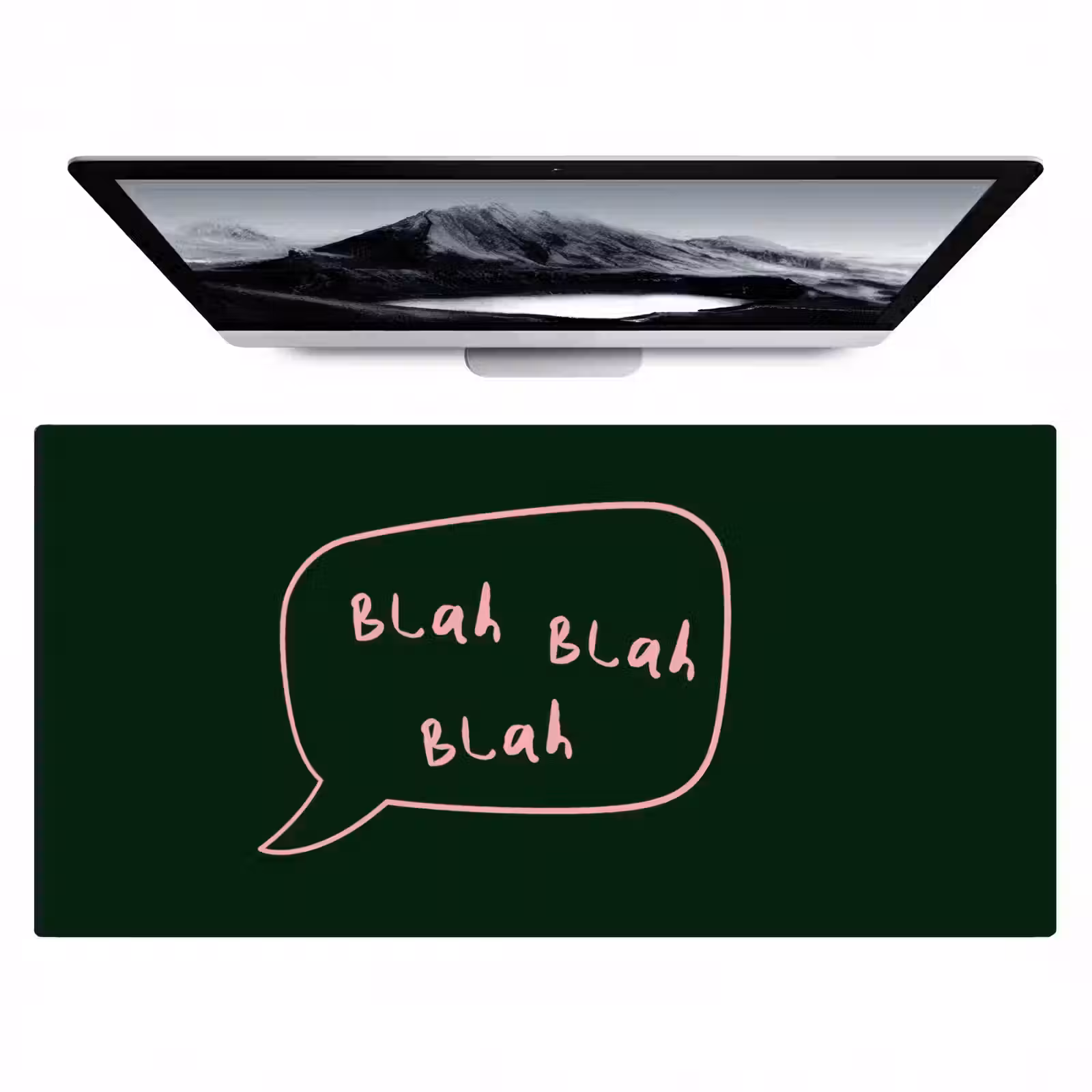 Bureau onderlegger - Tekstwolkje - Donkergroen - BLAH BLAH BLAH — 1