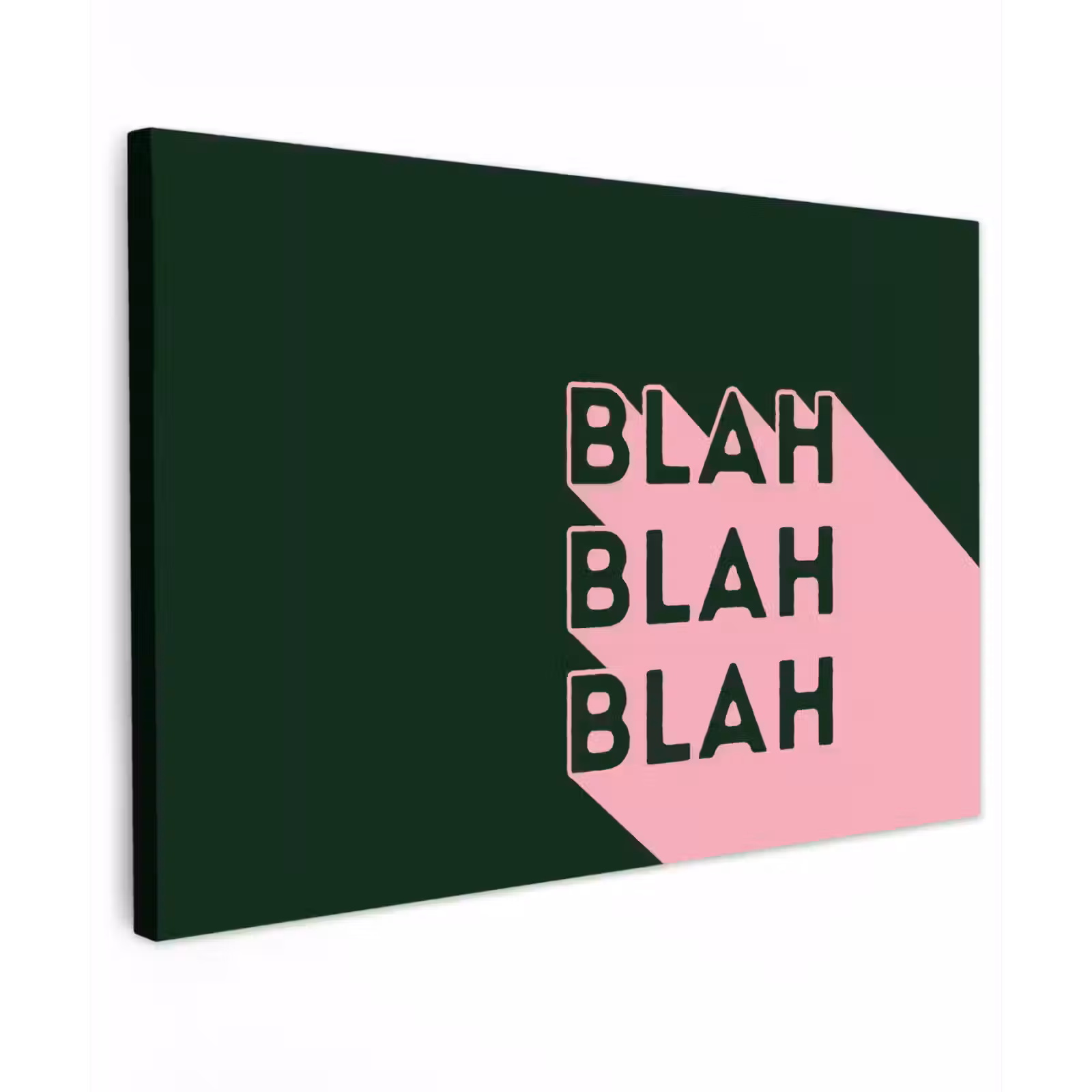 Canvas schilderij - Donkergroen - Tekst - Schaduw - Grafisch — 1