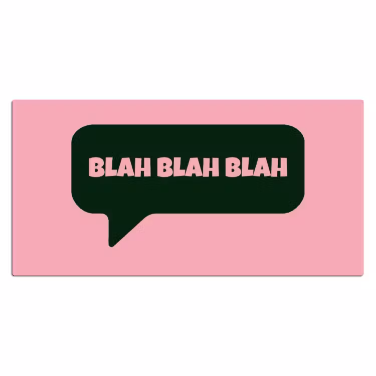 Bureau onderlegger - Roze - Tekstwolk - Groen - BLAH BLAH BLAH — 2