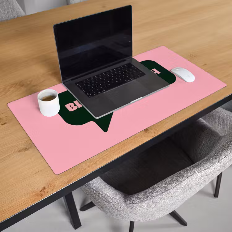 Bureau onderlegger - Roze - Tekstwolk - Groen - BLAH BLAH BLAH — 3