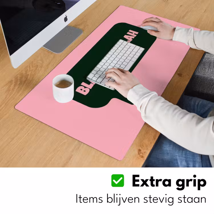 Bureau onderlegger - Roze - Tekstwolk - Groen - BLAH BLAH BLAH — 6