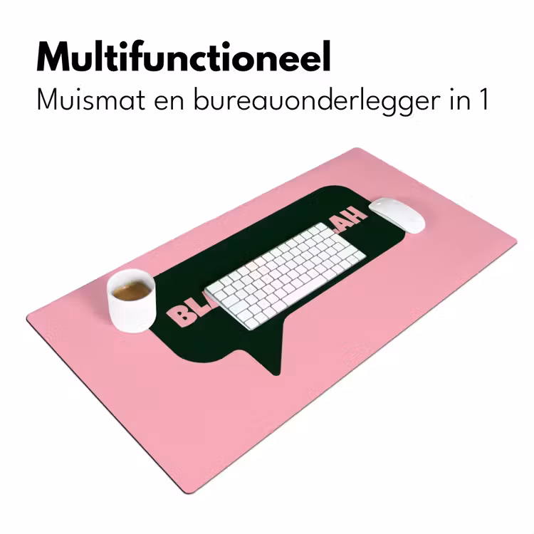 Bureau onderlegger - Roze - Tekstwolk - Groen - BLAH BLAH BLAH — 7