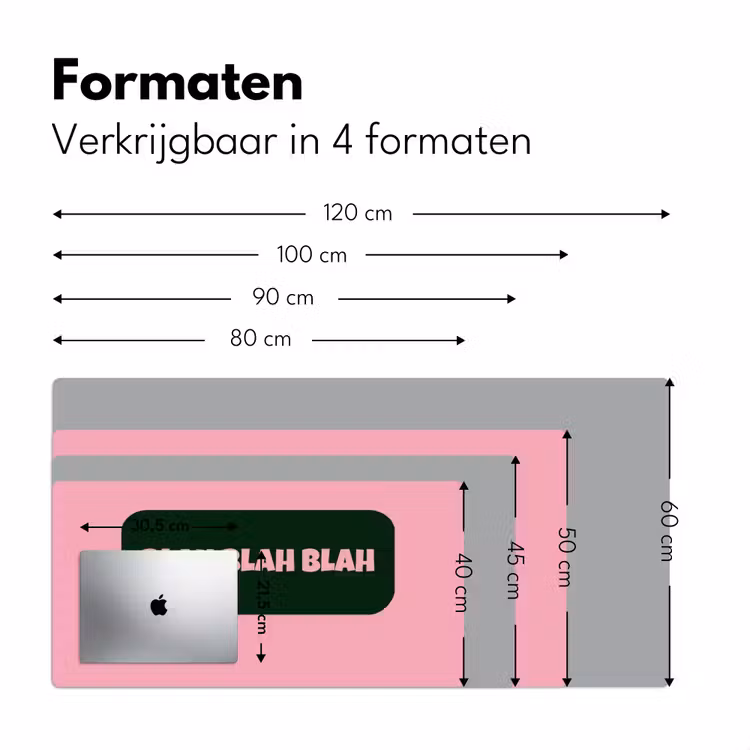 Bureau onderlegger - Roze - Tekstwolk - Groen - BLAH BLAH BLAH — 8