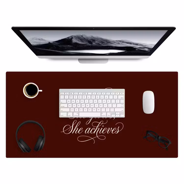 Bureau onderlegger - She plans she glows she achieves - Rood - Cursief — 4