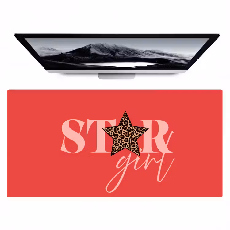 Bureau onderlegger - Star girl - Rood - Panter - Ster — 1