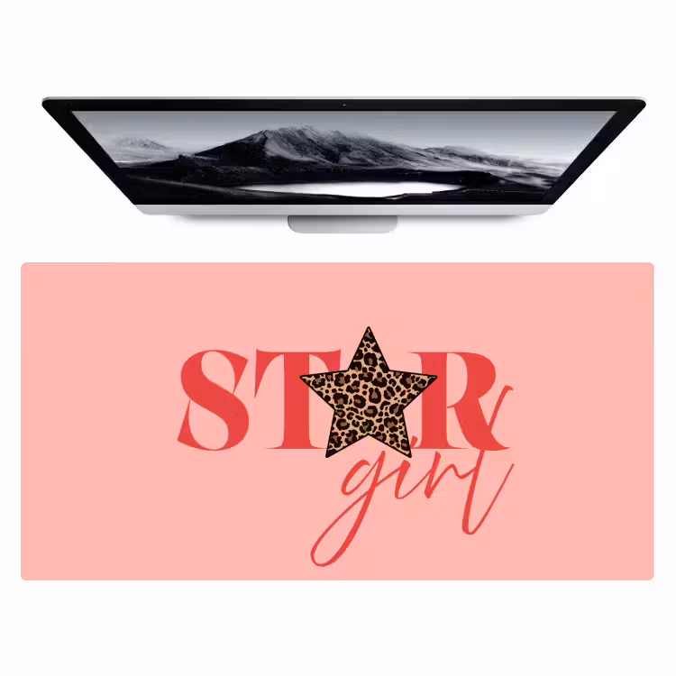 Bureau onderlegger - Star girl - Roze - Panter - Ster — 1