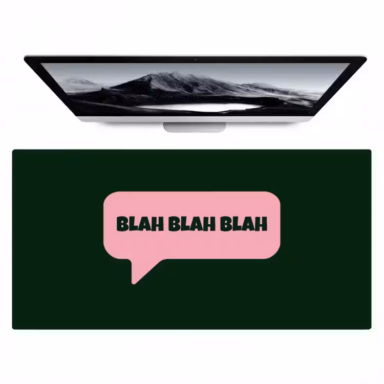 Bureau onderlegger - Tekstwolk - BLAH BLAH BLAH - Roze — 1