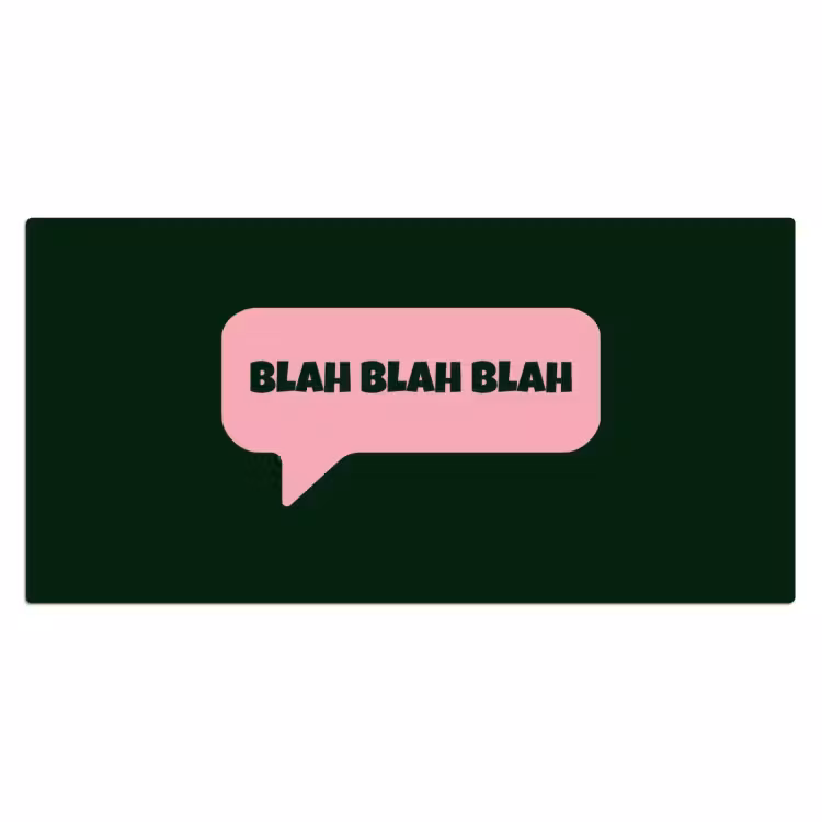 Bureau onderlegger - Tekstwolk - BLAH BLAH BLAH - Roze — 2