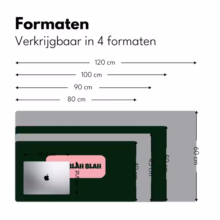 Bureau onderlegger - Tekstwolk - BLAH BLAH BLAH - Roze — 8
