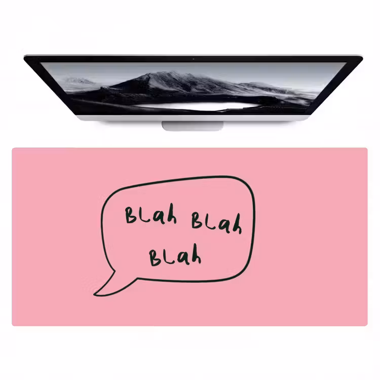 Bureau onderlegger - Tekstwolkje - BLAH BLAH BLAH - Roze — 1