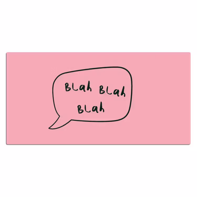 Bureau onderlegger - Tekstwolkje - BLAH BLAH BLAH - Roze — 2