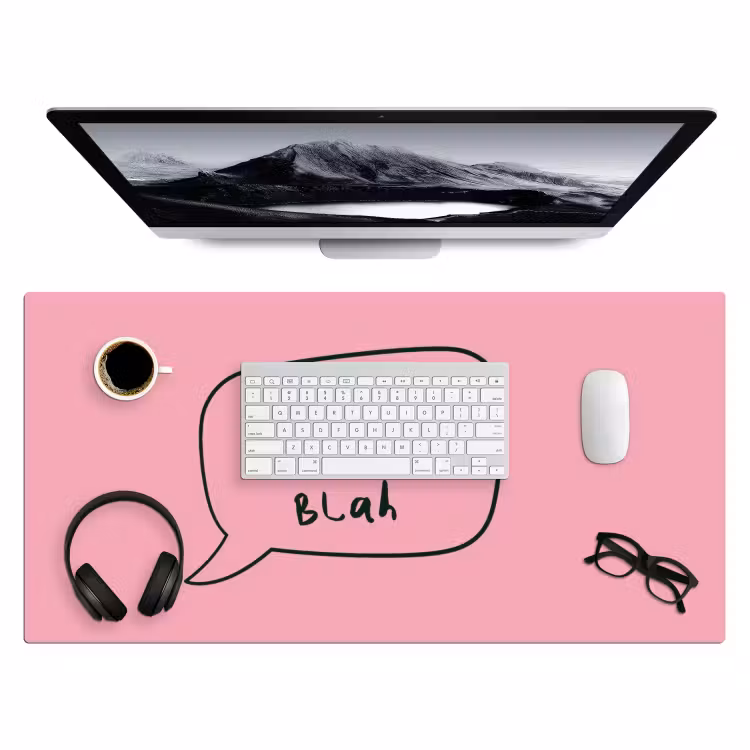Bureau onderlegger - Tekstwolkje - BLAH BLAH BLAH - Roze — 4