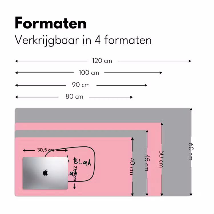 Bureau onderlegger - Tekstwolkje - BLAH BLAH BLAH - Roze — 8