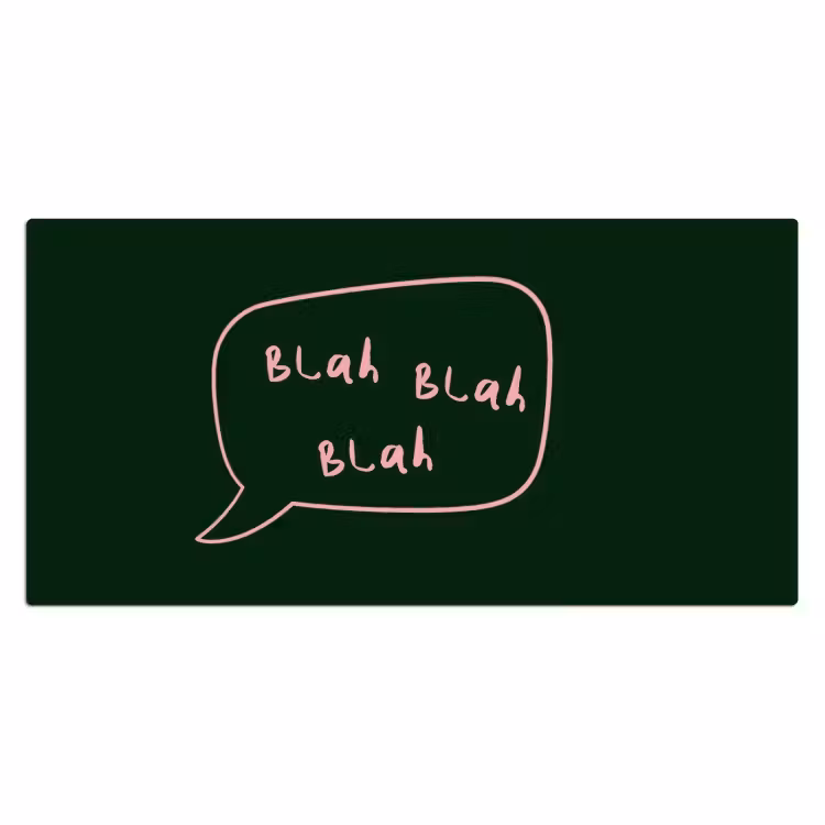 Bureau onderlegger - Tekstwolkje - Donkergroen - BLAH BLAH BLAH — 2