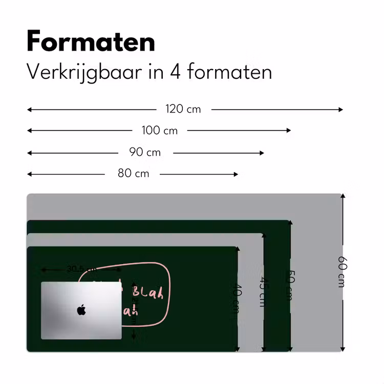 Bureau onderlegger - Tekstwolkje - Donkergroen - BLAH BLAH BLAH — 8