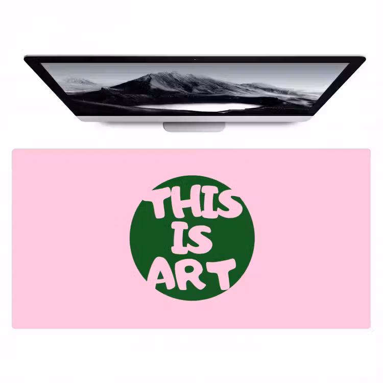 Bureau onderlegger - This is art - Tekst - Cirkel - Groen — 1