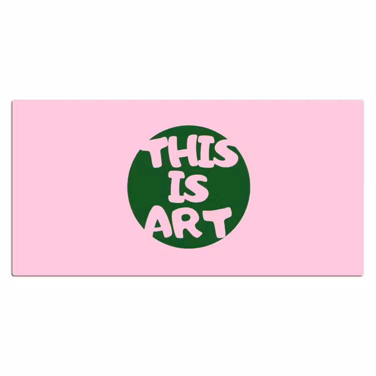 Bureau onderlegger - This is art - Tekst - Cirkel - Groen — 2