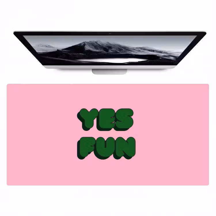 Bureau onderlegger - Yes fun - Groen - Roze — 1